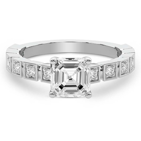 Cheryl Side Stone Lab Diamond Ring front view
