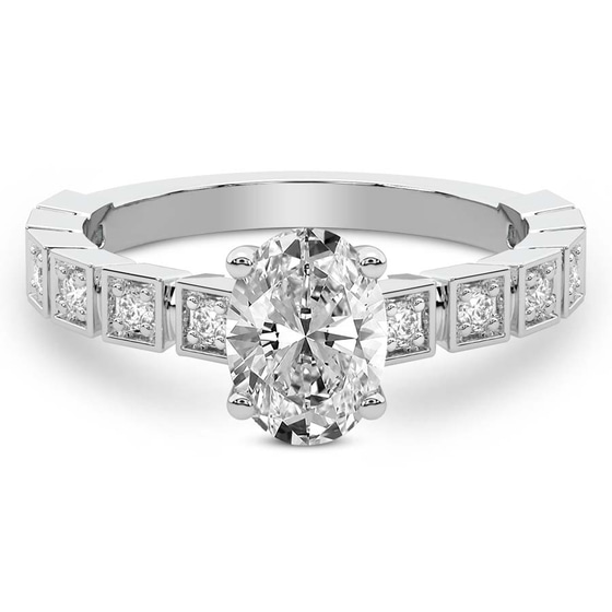 Cheryl Side Stone Lab Diamond Ring front view