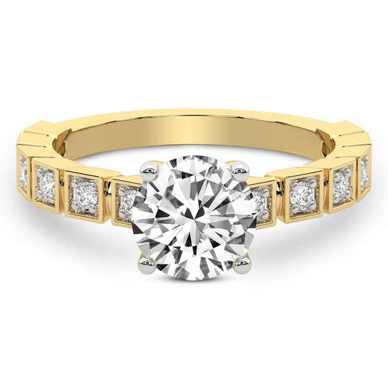 Cheryl Side Stone Lab Diamond Ring front view