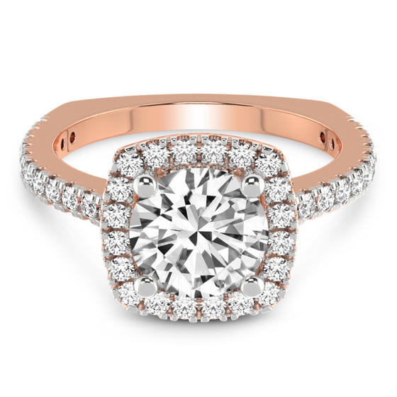 Valerie Euro Shank Halo Lab Diamond Ring front view