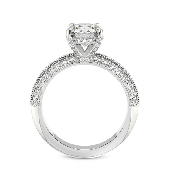 Dua Side Stone Knife Edge Lab Diamond Ring