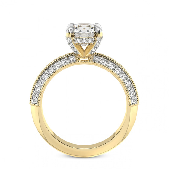 Dua Side Stone Knife Edge Lab Diamond Ring