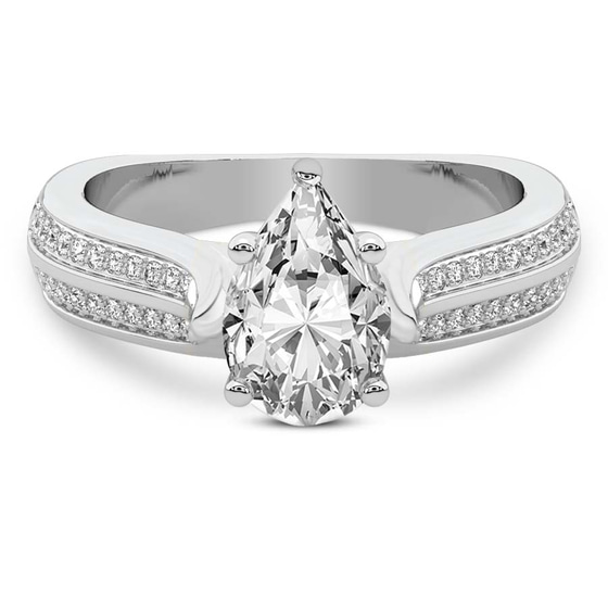 Sandra Side Stone Lab Diamond Ring front view