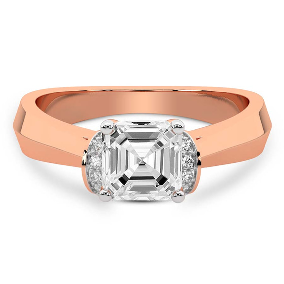 Delanie Side Cuff Lab Diamond Ring front view