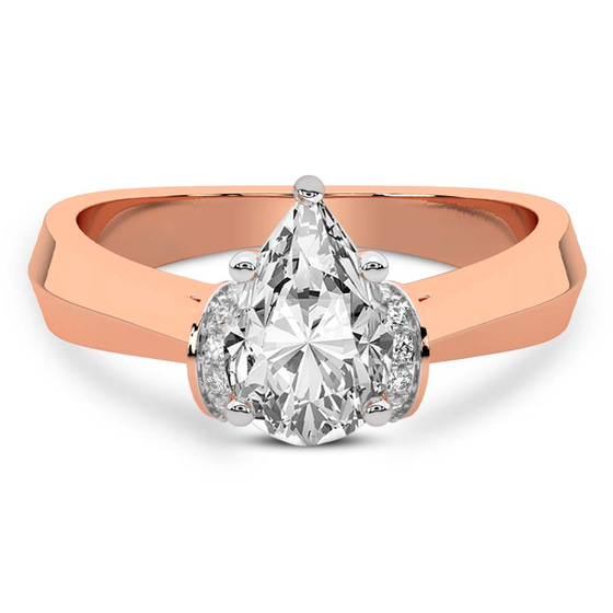 Delanie Side Cuff Lab Diamond Ring front view
