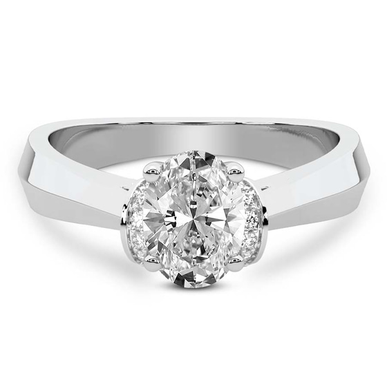 Delanie Side Cuff Lab Diamond Ring front view