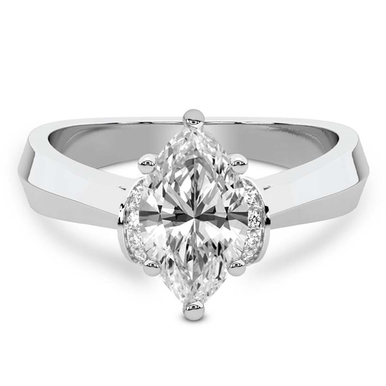 Delanie Side Cuff Lab Diamond Ring front view