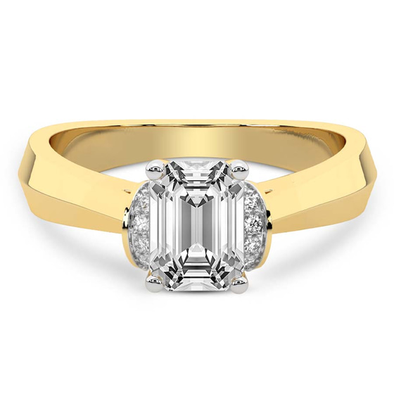 Delanie Side Cuff Lab Diamond Ring front view