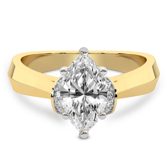 Delanie Side Cuff Lab Diamond Ring front view