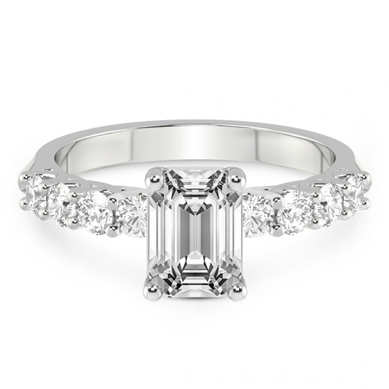 Selena Gomez Entwined Prongs Lab Diamond Ring front view