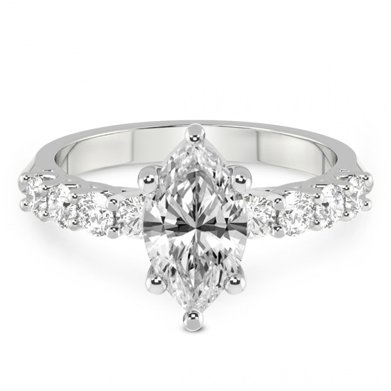 Selena Gomez Entwined Prongs Lab Diamond Ring left view