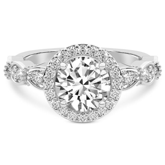 Micaela Halo Lab Diamond Ring front view