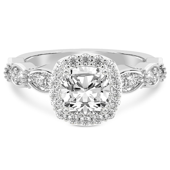 Micaela Halo Lab Diamond Ring front view