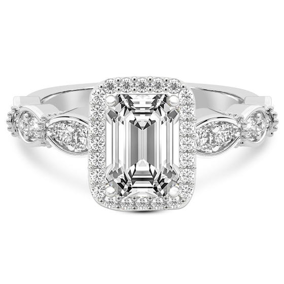 Micaela Halo Lab Diamond Ring front view