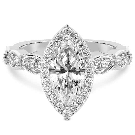 Micaela Halo Lab Diamond Ring front view