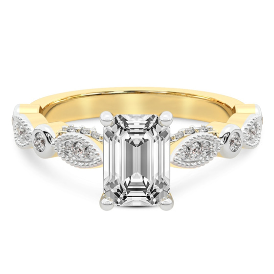 Larisa Side Stone Lab Diamond Ring front view