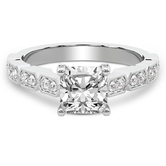 Calista Side Stone Lab Diamond Ring front view