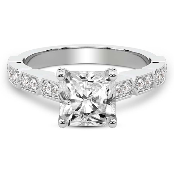 Calista Side Stone Lab Diamond Ring front view
