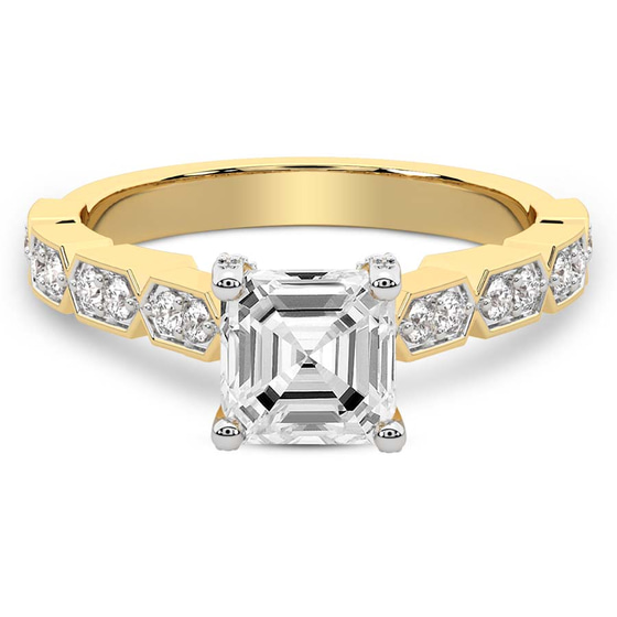 Calista Side Stone Lab Diamond Ring front view