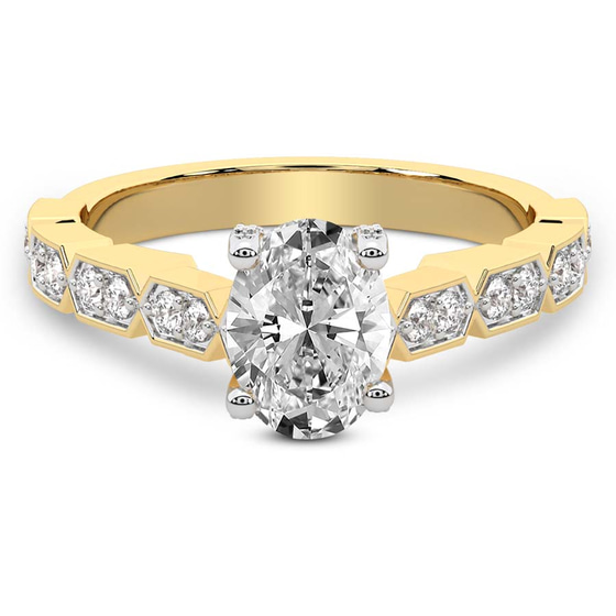 Calista Side Stone Lab Diamond Ring front view