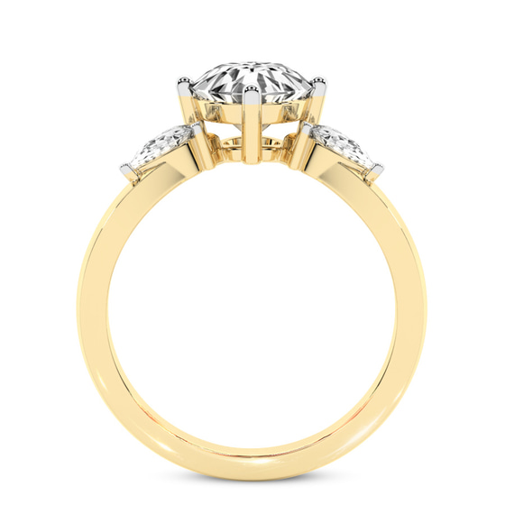 Joella Three Stone Chevron Lab Diamond Ring