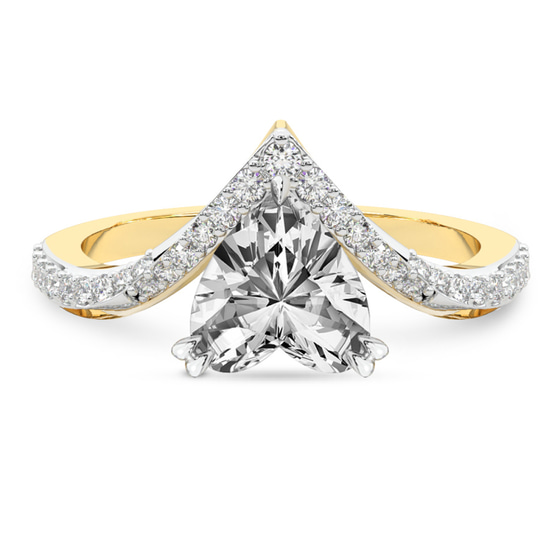 Athena Chevron Twist Lab Diamond Ring front view