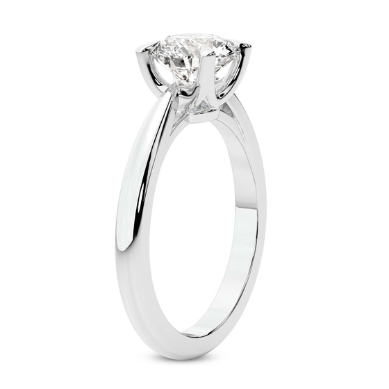 Azalea Classic Solitaire 2mm Lab Diamond Ring left view