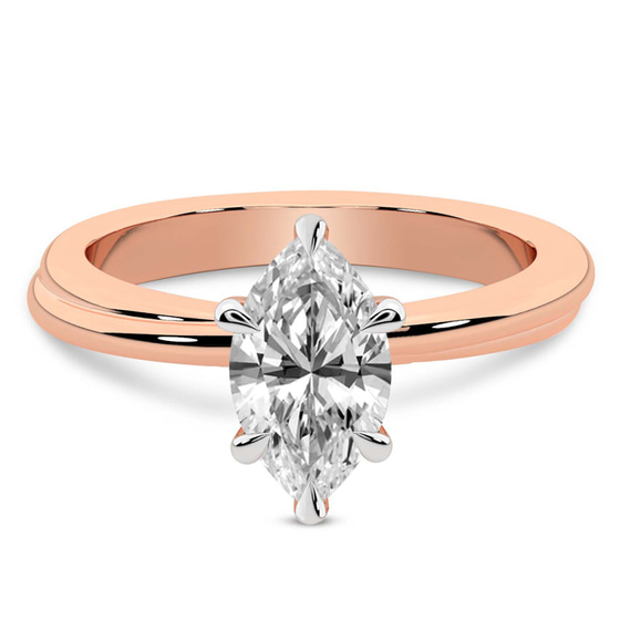 Juniper Crossover Solitaire Lab Diamond Ring front view