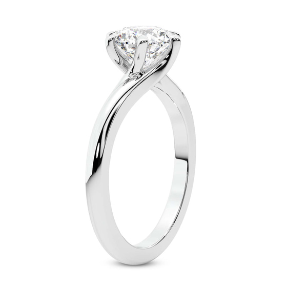 Seraphina Twist Prongs Solitaire 2mm Lab Diamond Ring left view