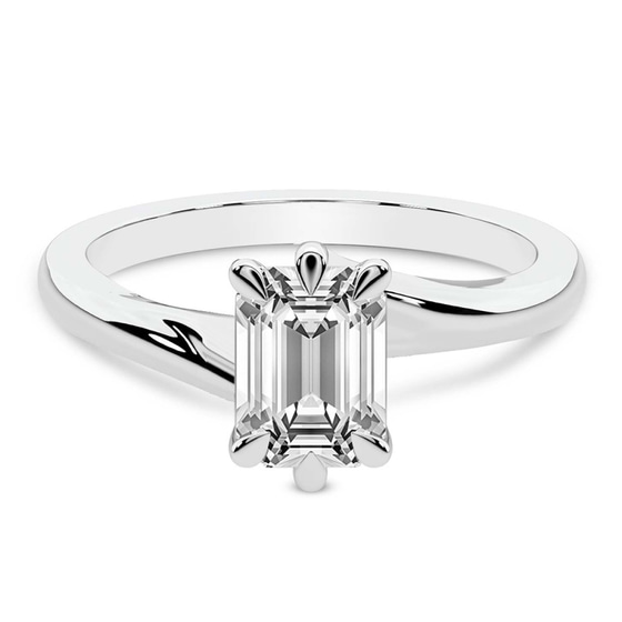 Seraphina Twist Prongs Solitaire 2mm Lab Diamond Ring front view
