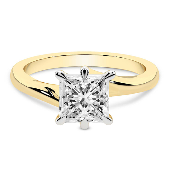 Seraphina Twist Prongs Solitaire 2mm Lab Diamond Ring front view