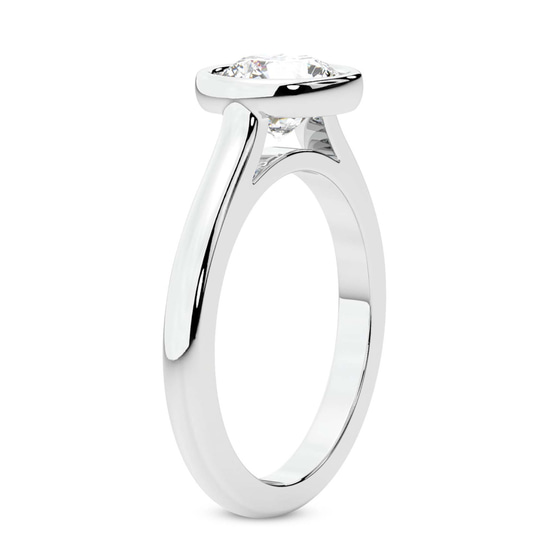 Calliope Bezel Floating Solitaire Lab Diamond Ring left view