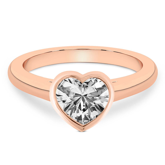 Calliope Bezel Floating Solitaire Lab Diamond Ring front view