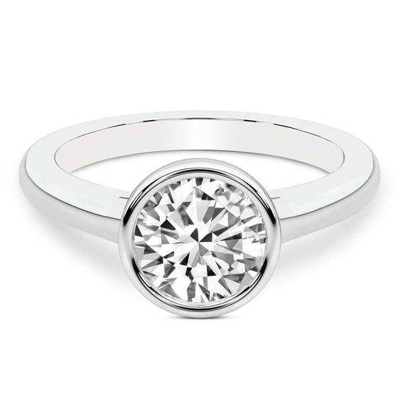 Calliope Bezel Floating Solitaire Lab Diamond Ring front view