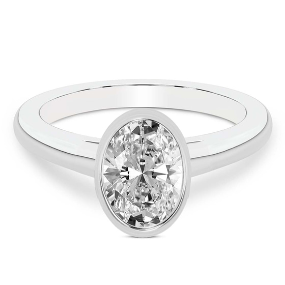 Calliope Bezel Floating Solitaire Lab Diamond Ring front view