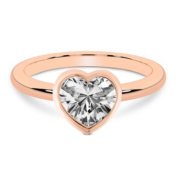 Eugenia Classic Bezel Solitaire Lab Diamond Ring front view