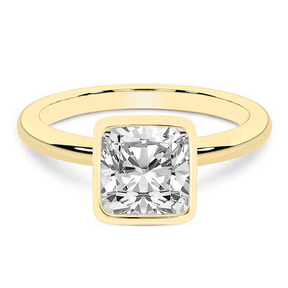 Eugenia Classic Bezel Solitaire Lab Diamond Ring front view