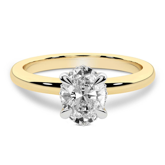 Mildred Hidden Halo Solitaire Lab Diamond Ring front view