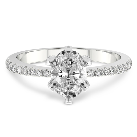 Mereia Secret Halo Lab Diamond Ring front view