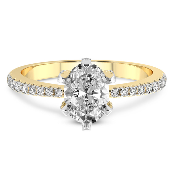 Mereia Secret Halo Lab Diamond Ring front view