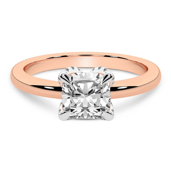 Mabel Petal Solitaire Lab Diamond Ring front view