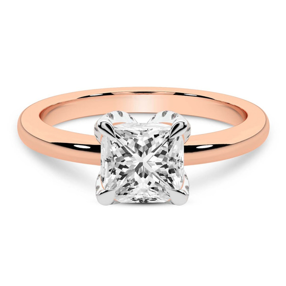 Mabel Petal Solitaire Lab Diamond Ring front view