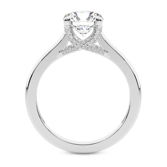 Agnes Criss cross Prong Solitaire 2mm Lab Diamond Ring