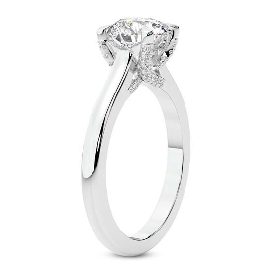 Agnes Criss cross Prong Solitaire 2mm Lab Diamond Ring left view