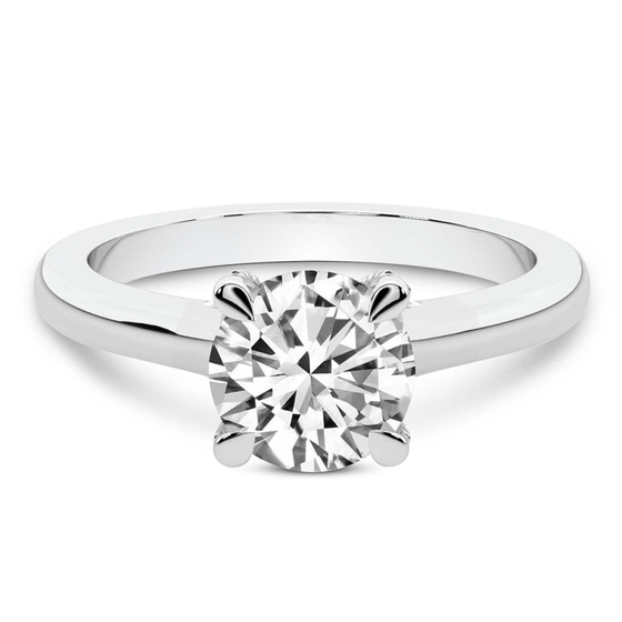 Agnes Criss cross Prong Solitaire 2mm Lab Diamond Ring front view