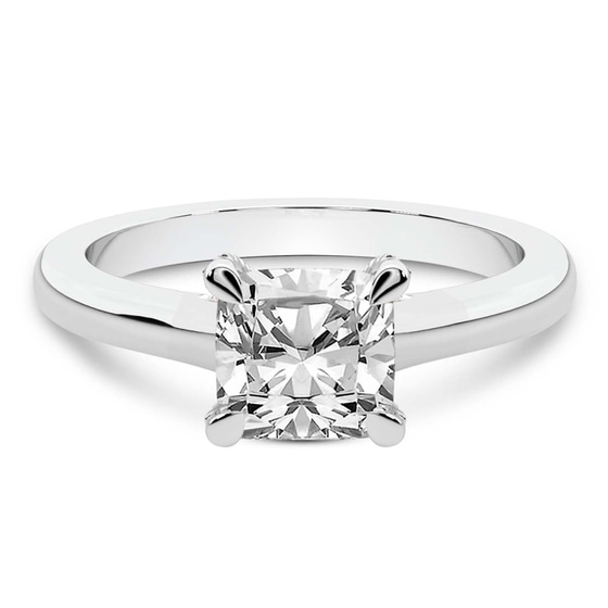 Agnes Criss cross Prong Solitaire 2mm Lab Diamond Ring front view