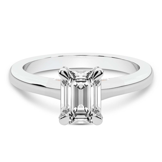 Agnes Criss cross Prong Solitaire 2mm Lab Diamond Ring front view