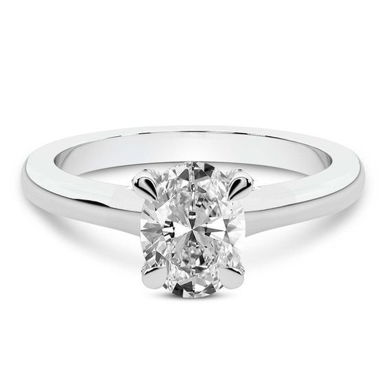 Agnes Criss cross Prong Solitaire 2mm Lab Diamond Ring front view