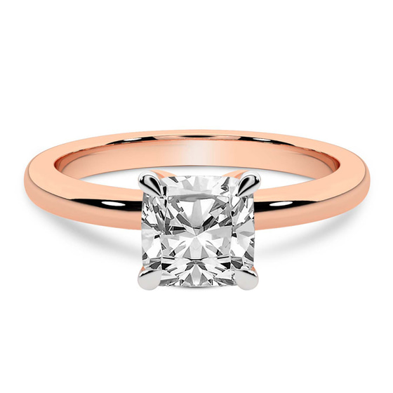 Matilda Leaf Petal Solitaire Lab Diamond Ring front view