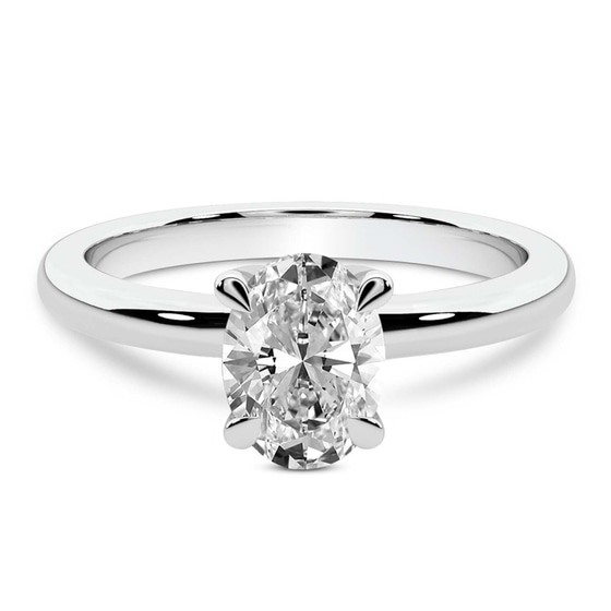 Matilda Leaf Petal Solitaire Lab Diamond Ring front view